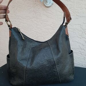 FOSSIL Embossed Leather Hobo Bag